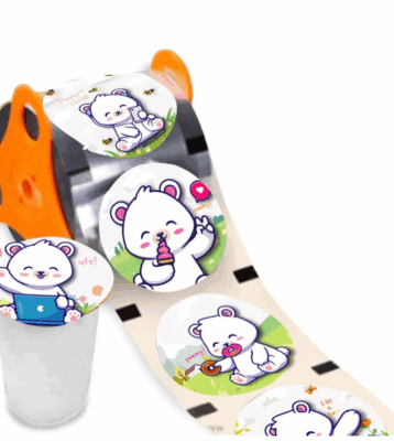 Summer Bear Cartoon Cup-Sealing Film